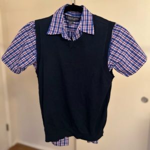 2 in 1! ✨ Cute Polo plaid button down with Old Navy vest.